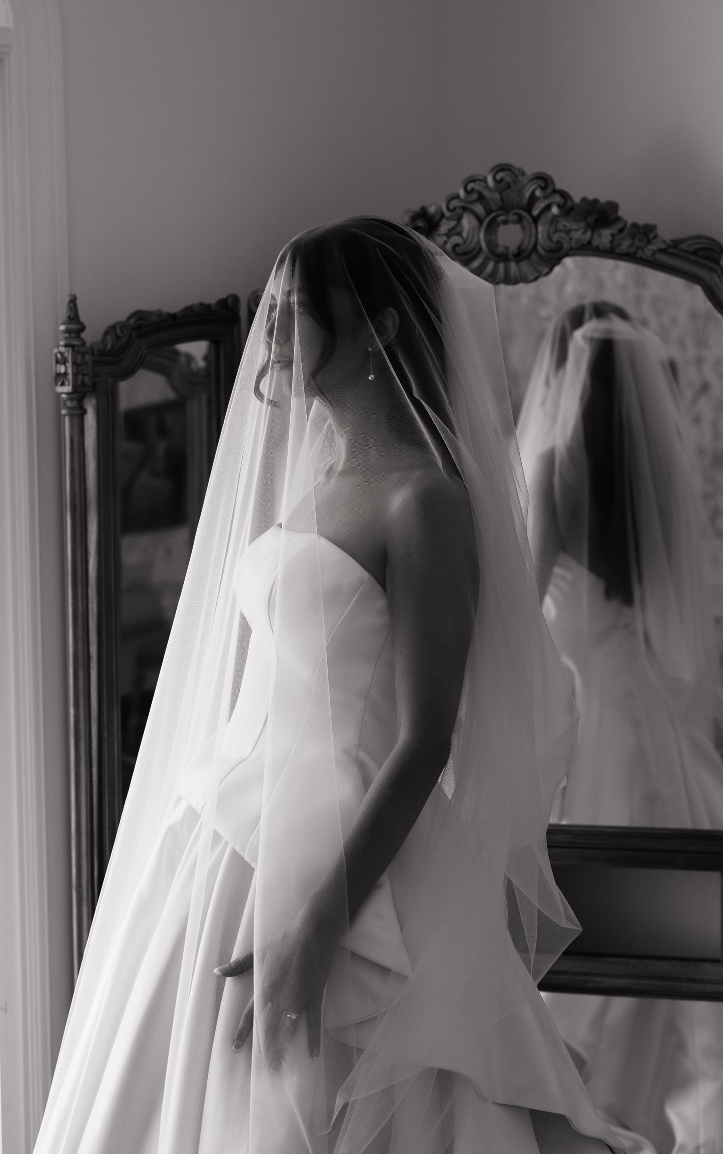Classic Waterfall Edge Cathedral Veil