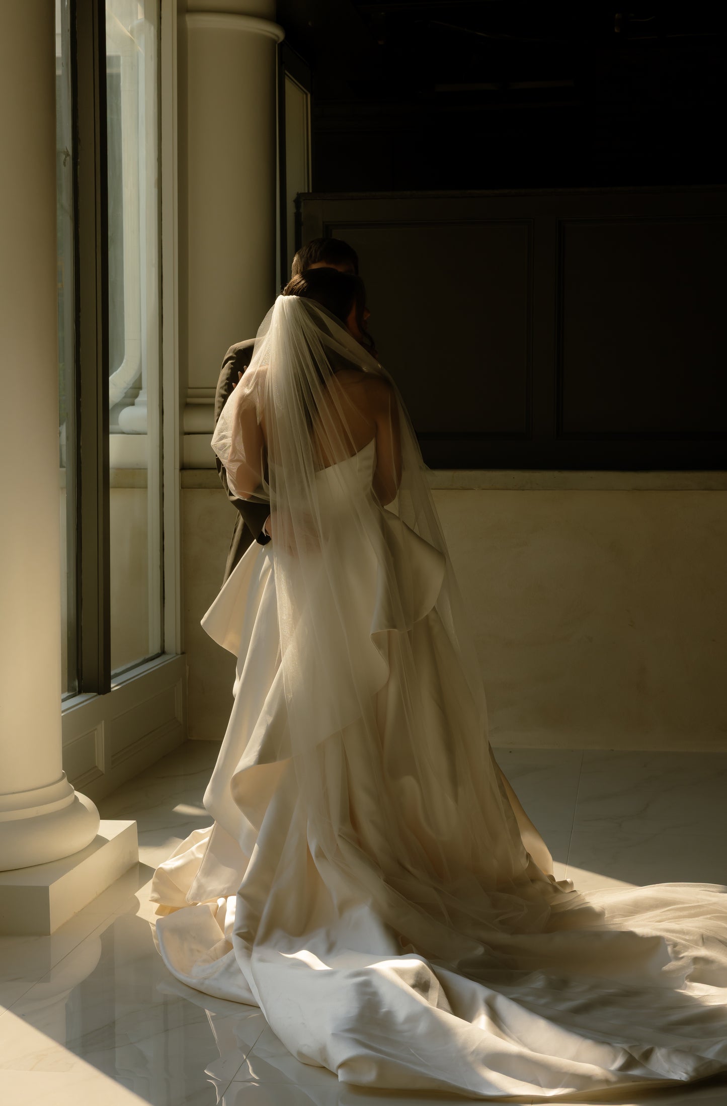 Classic Waterfall Edge Cathedral Veil
