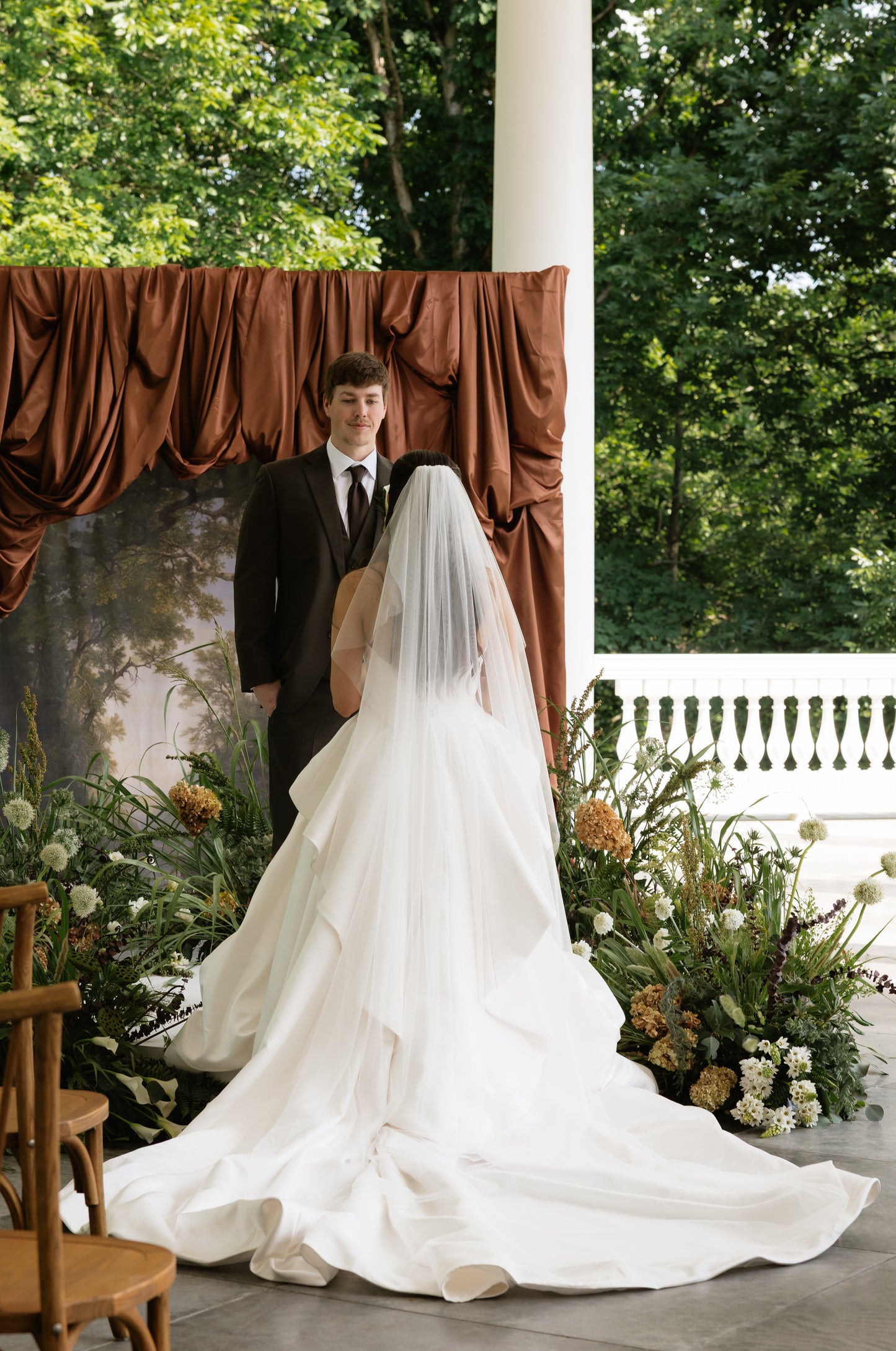 Classic Waterfall Edge Cathedral Veil