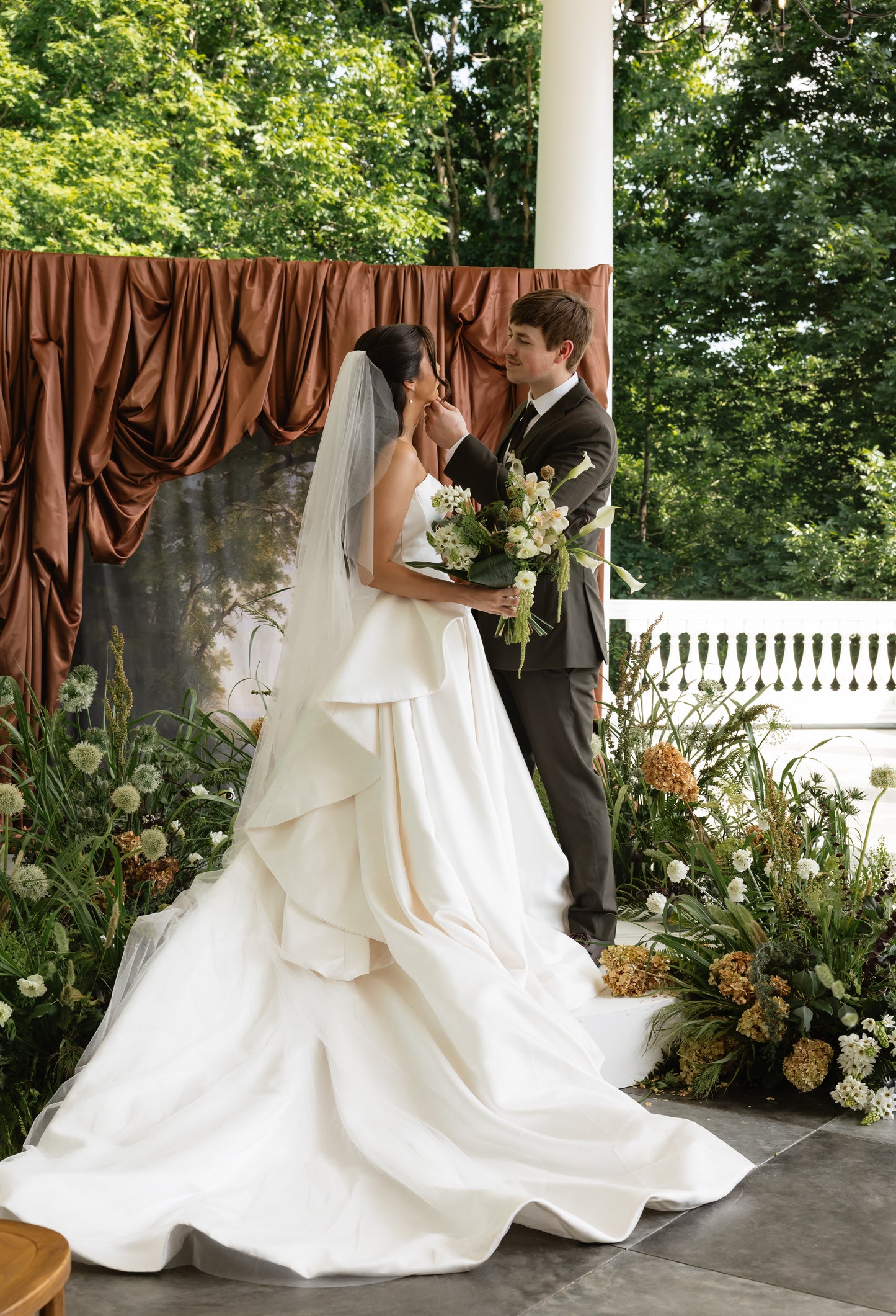 Classic Waterfall Edge Cathedral Veil