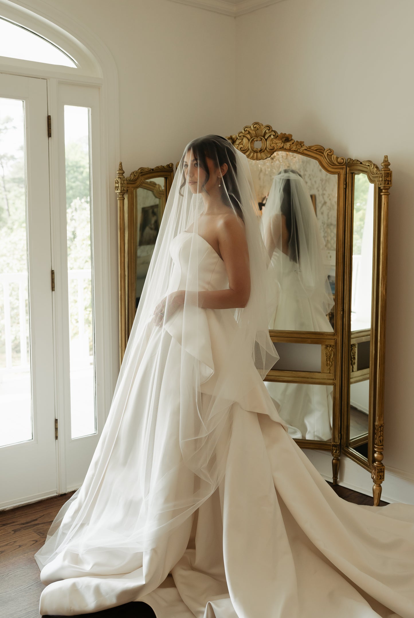Classic Waterfall Edge Cathedral Veil