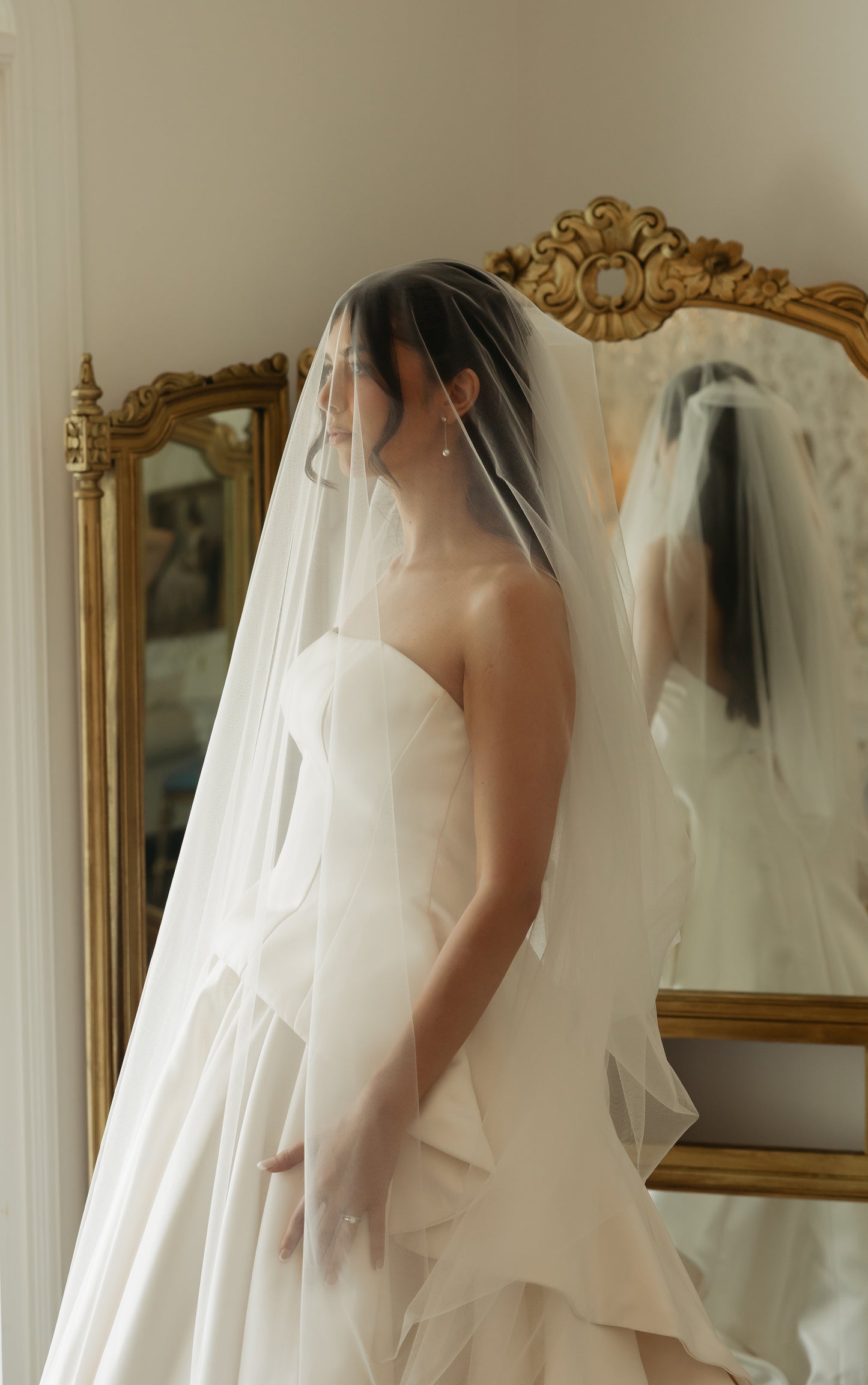 Classic Waterfall Edge Cathedral Veil