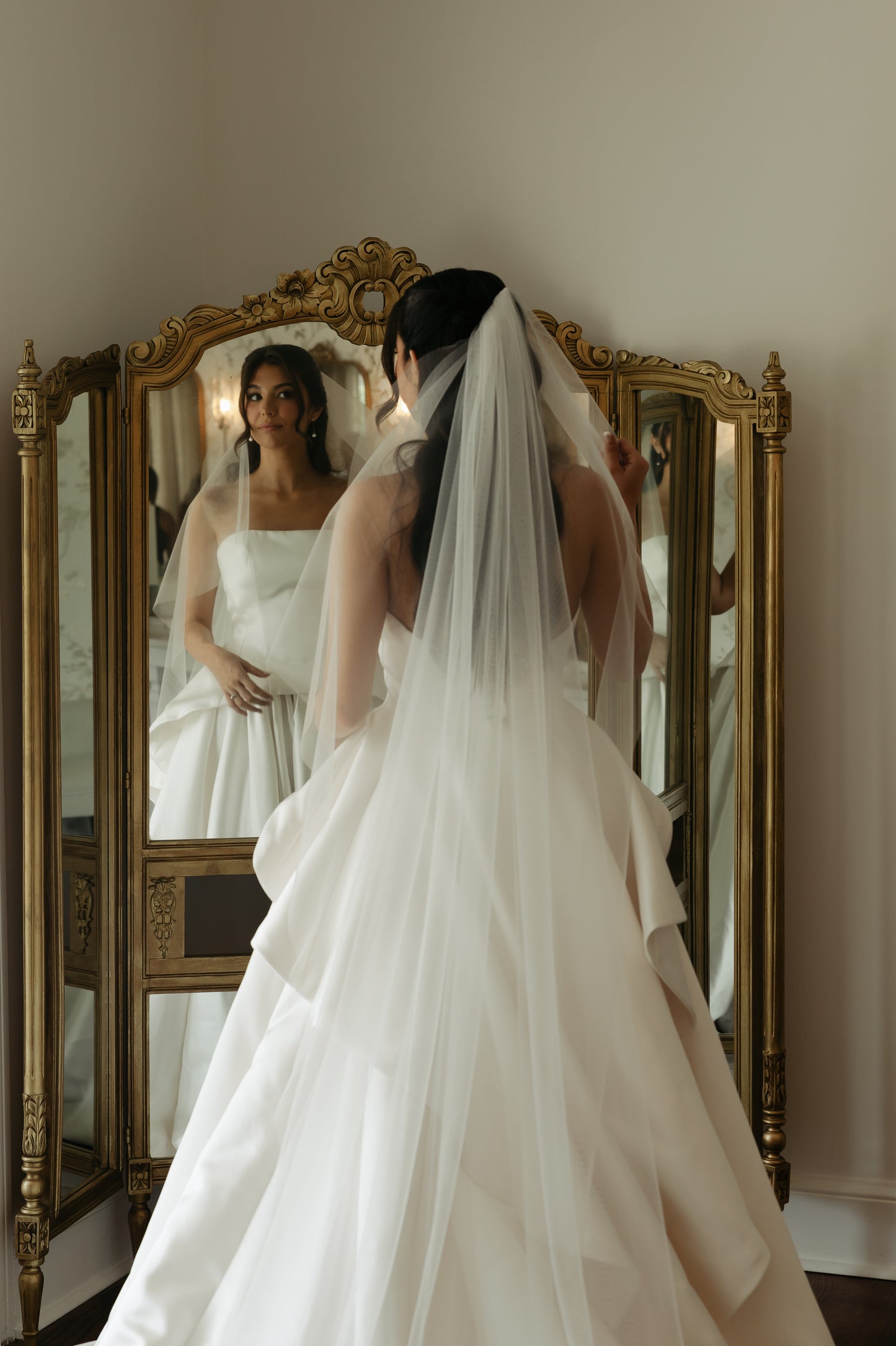 Classic Waterfall Edge Cathedral Veil