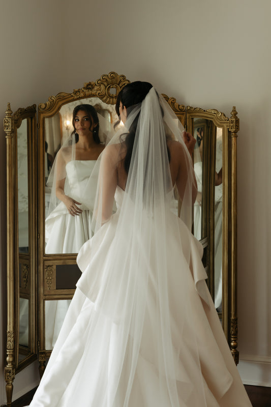 Classic Waterfall Edge Cathedral Veil