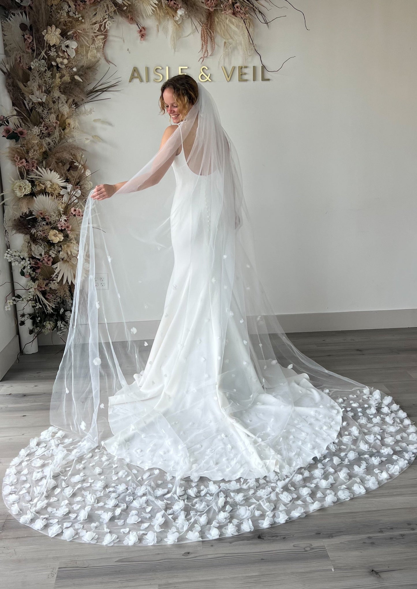 3D Floral Cathedral Veil