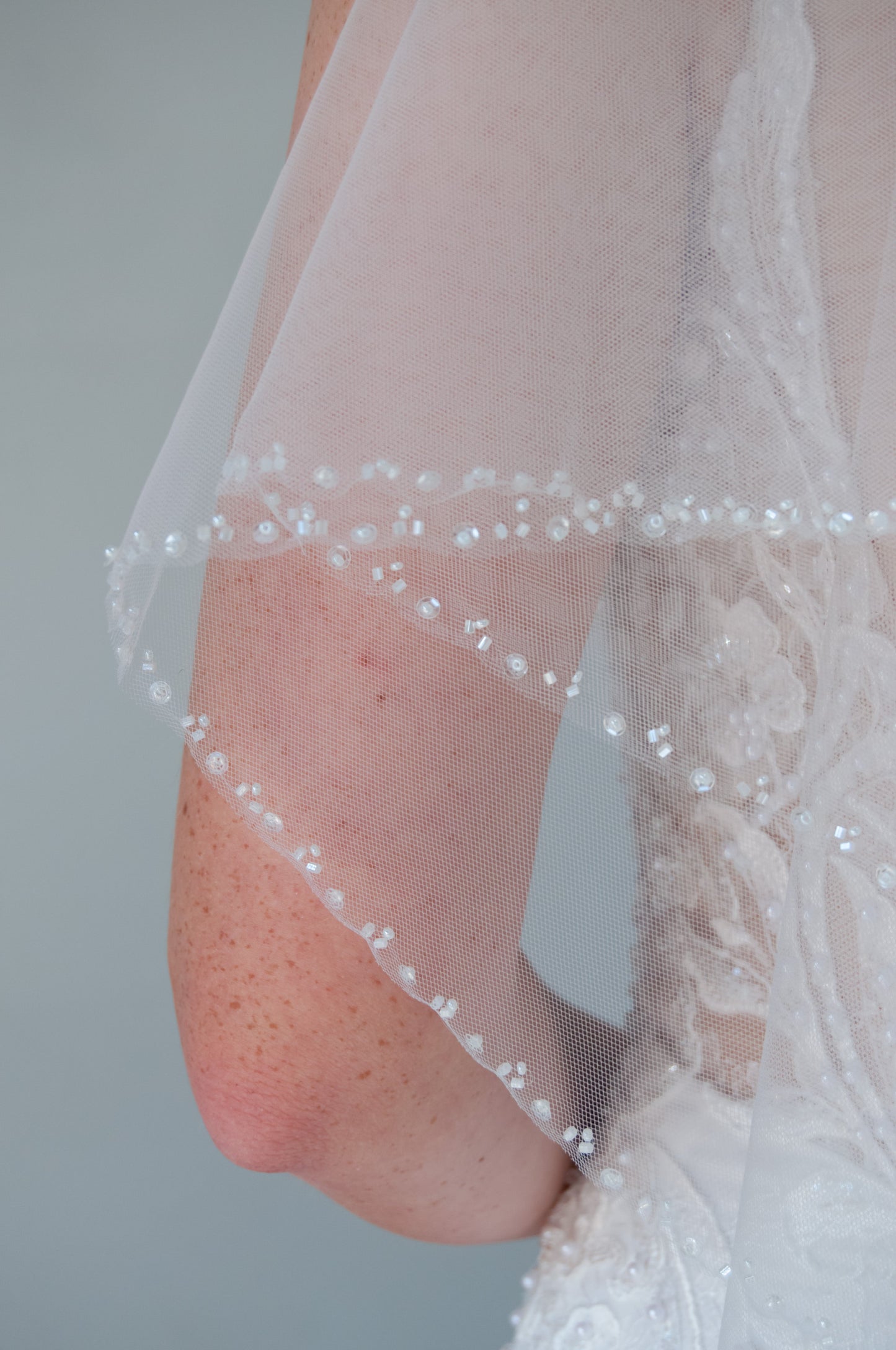 Two Tiered Crystal Edge Veil