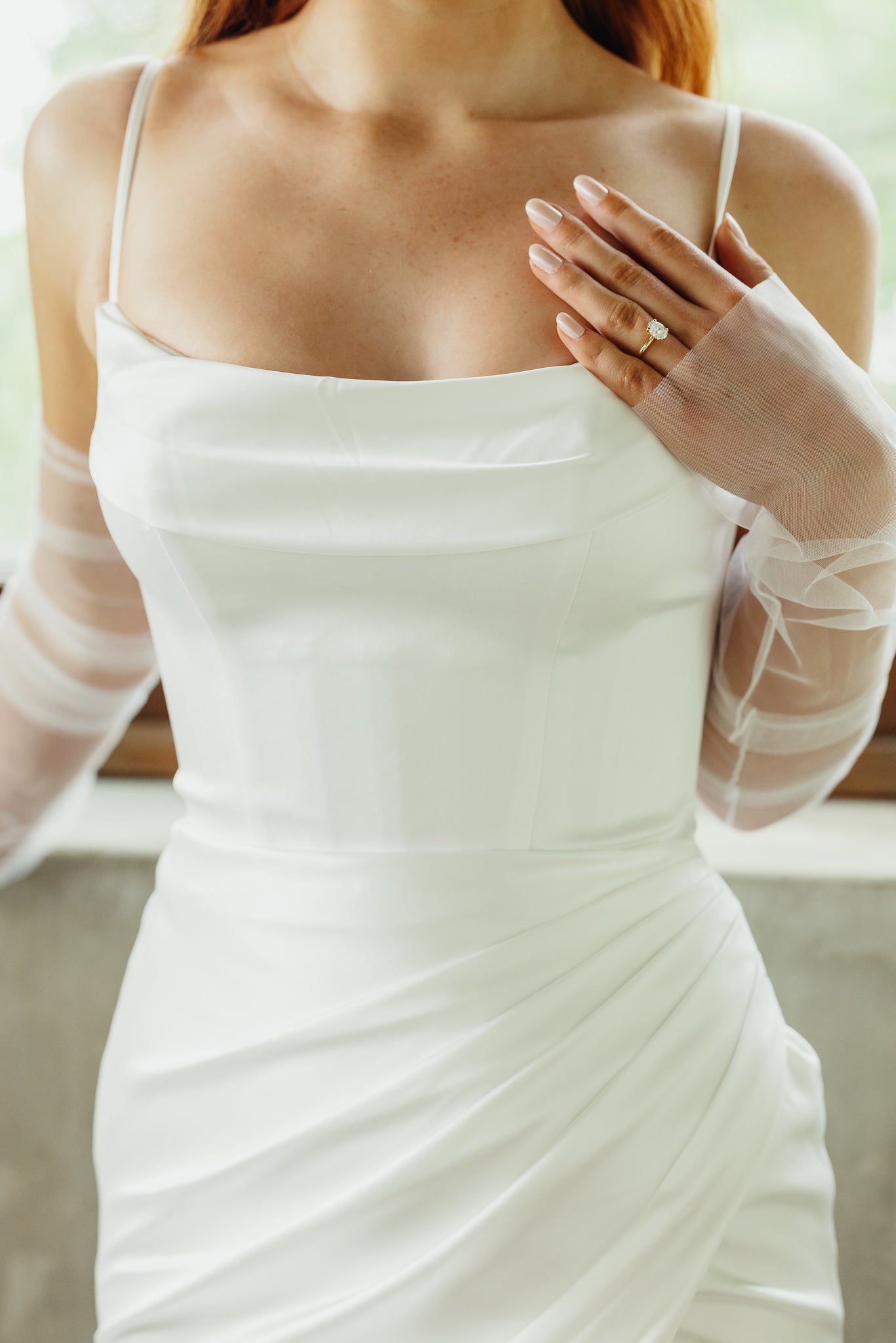 Soft Ruched Tulle Sleeve