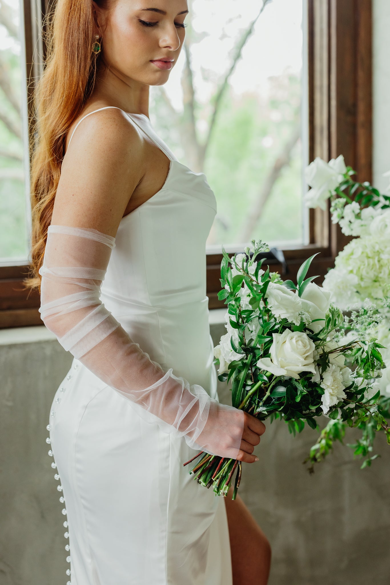 Soft Ruched Tulle Sleeve