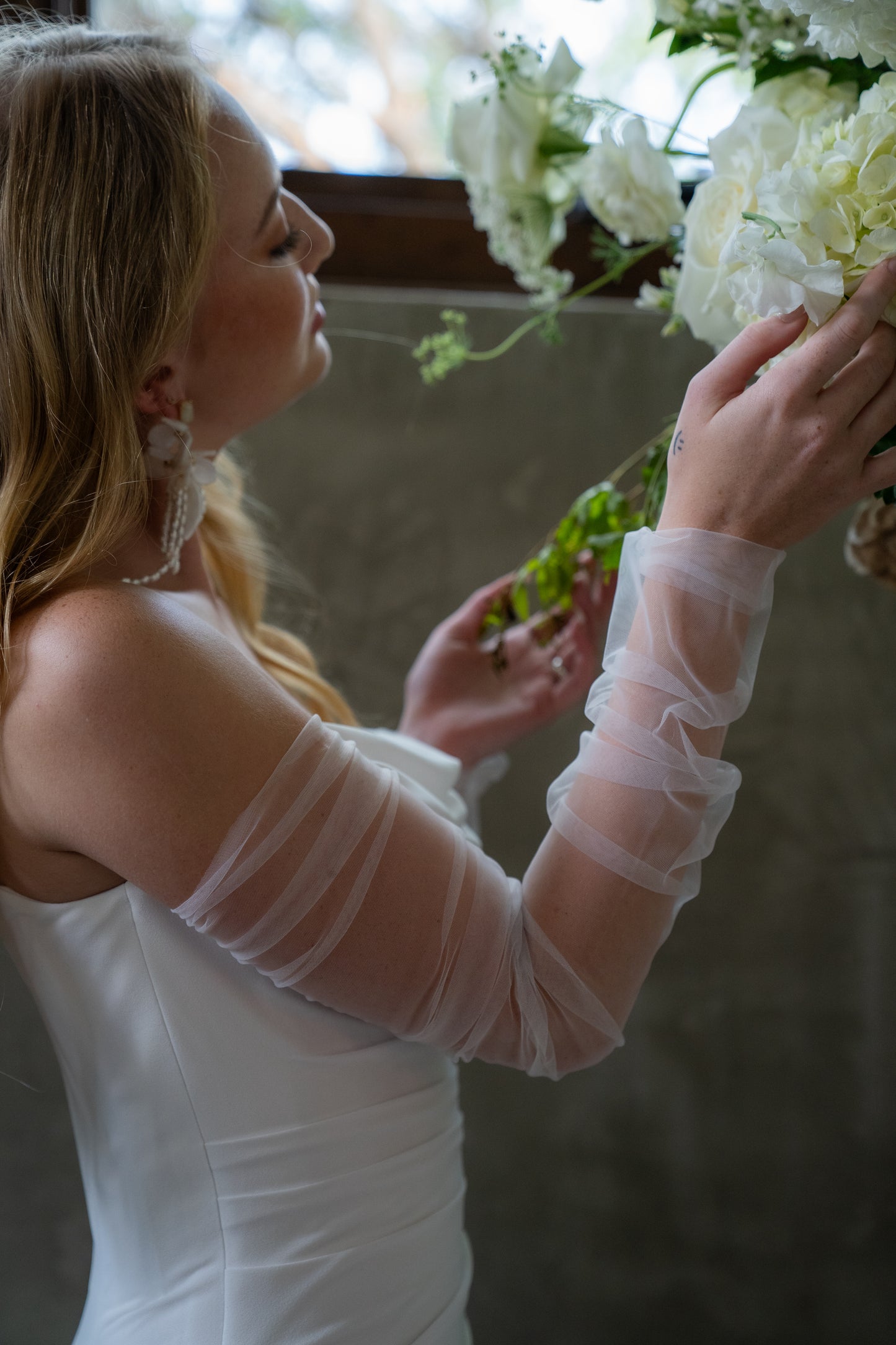 Soft Ruched Tulle Sleeve