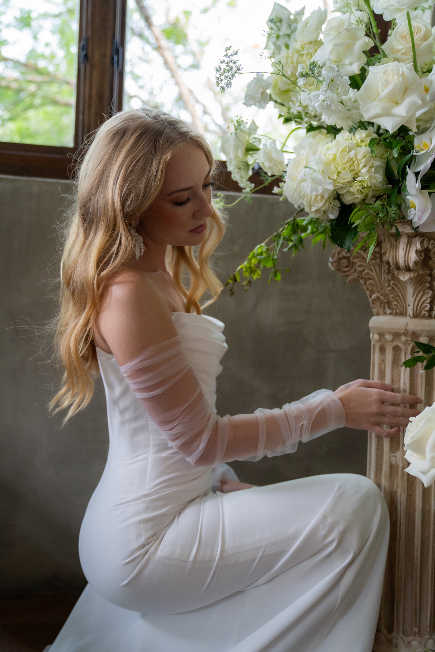Soft Ruched Tulle Sleeve
