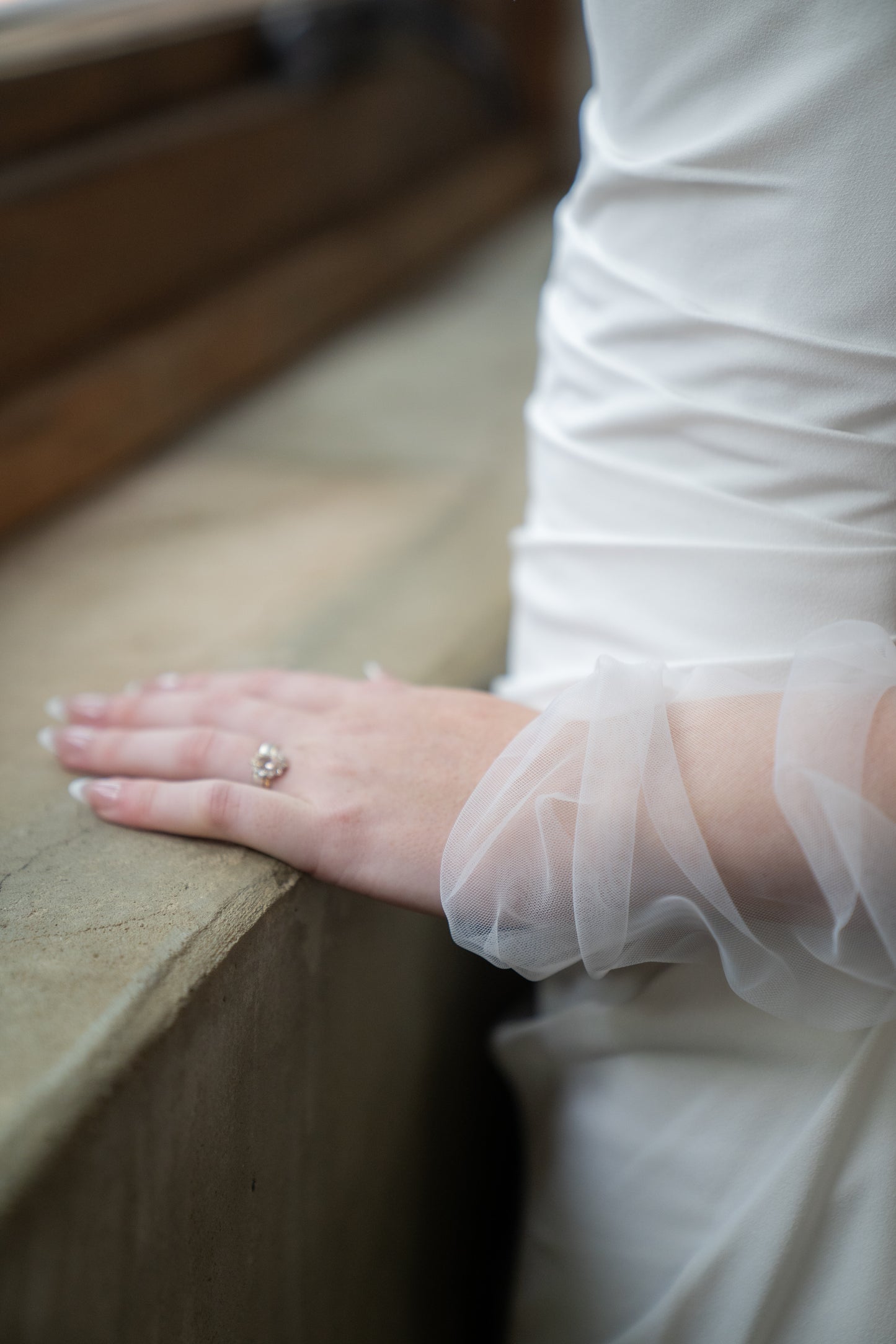 Soft Ruched Tulle Sleeve