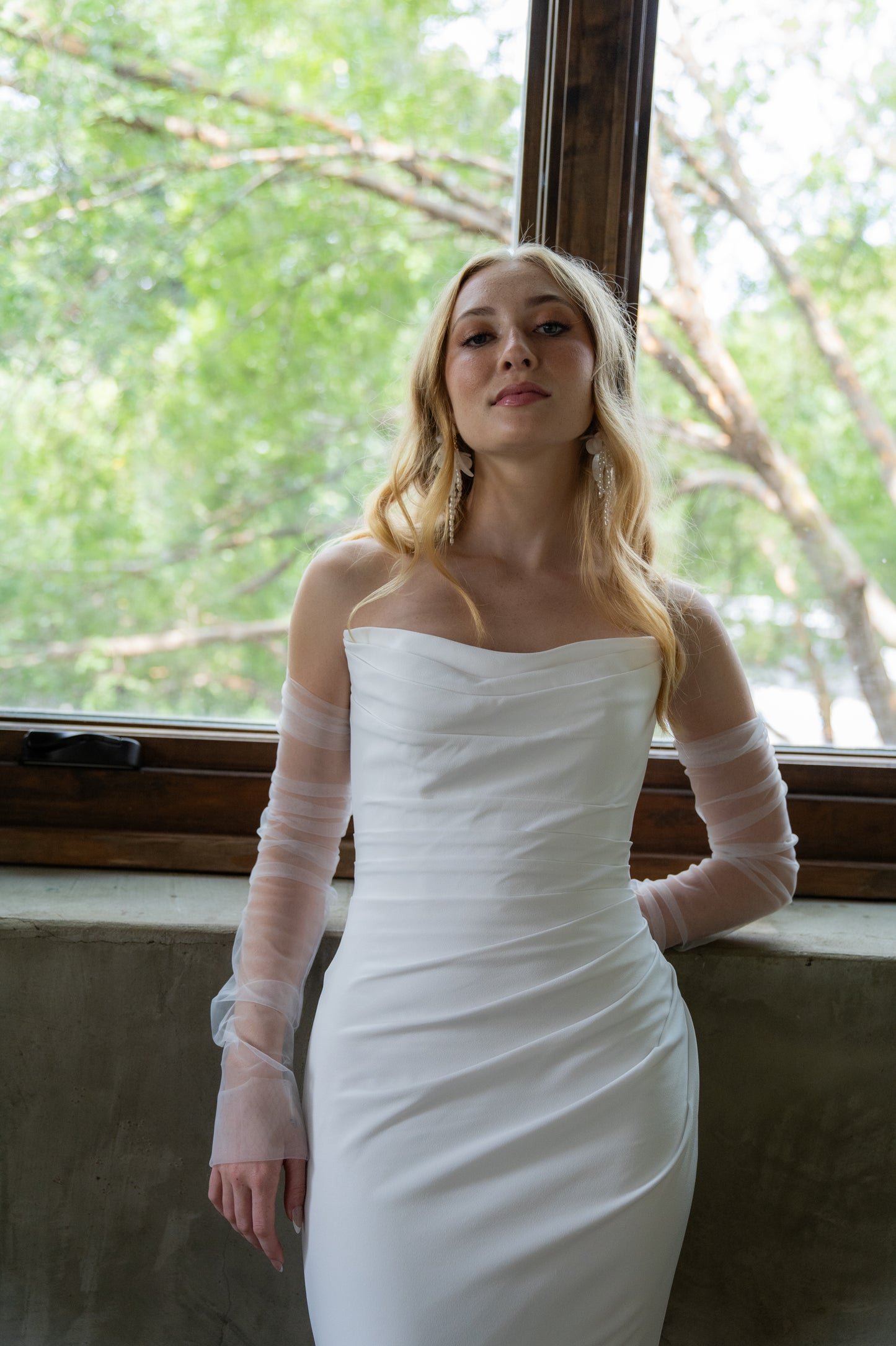 Soft Ruched Tulle Sleeve