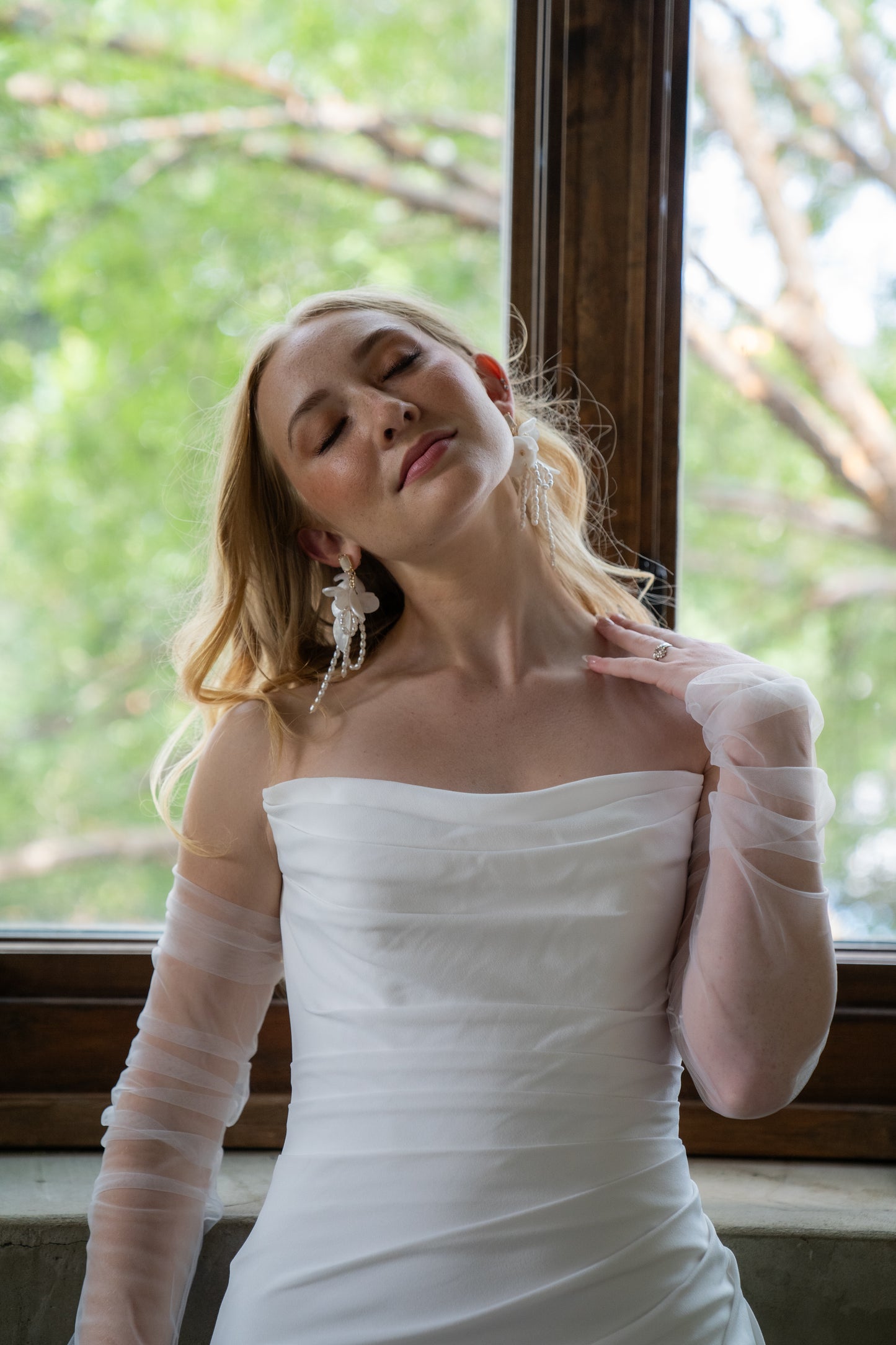 Soft Ruched Tulle Sleeve