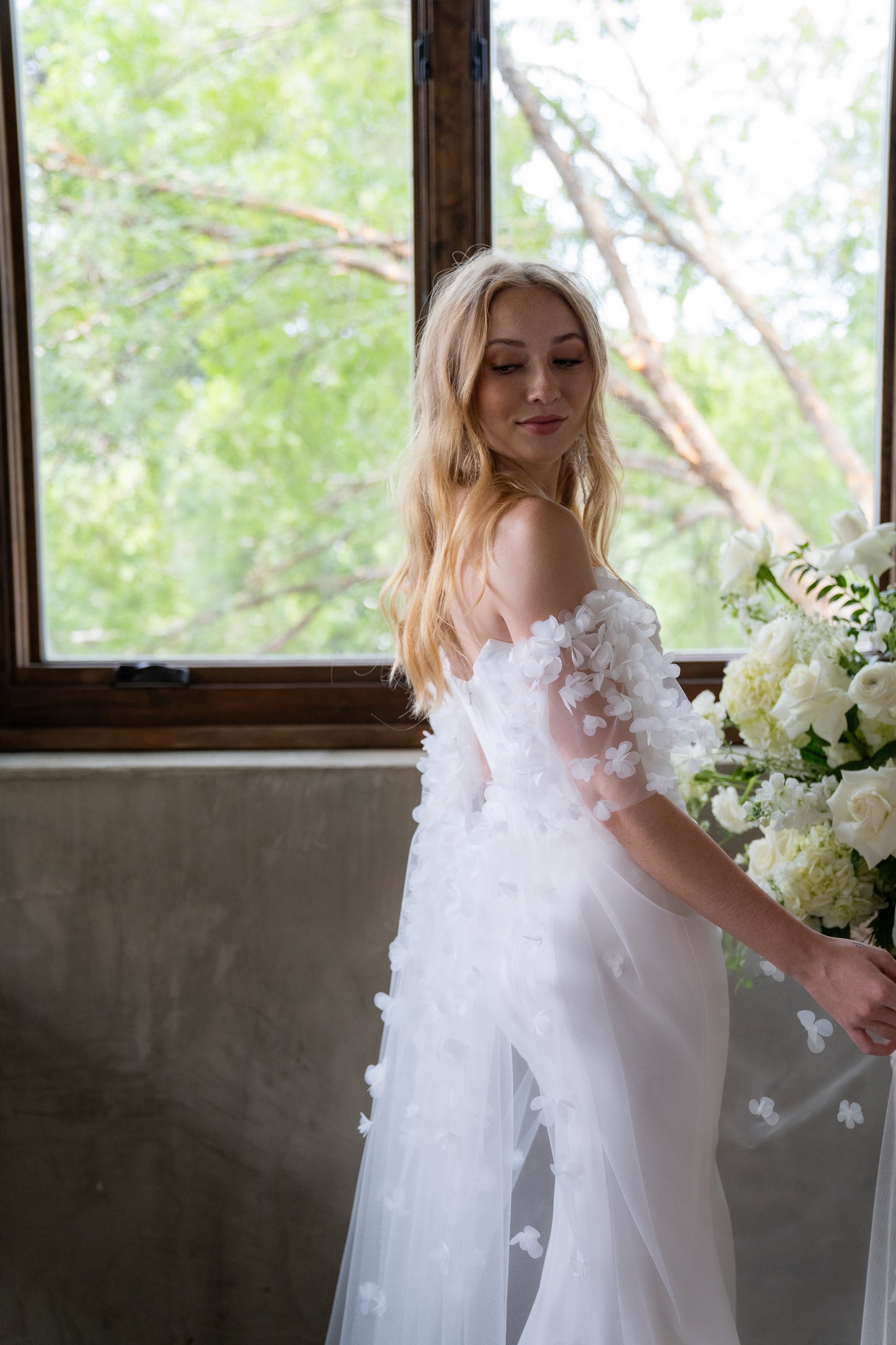 Ombréd 3D Floral Cape