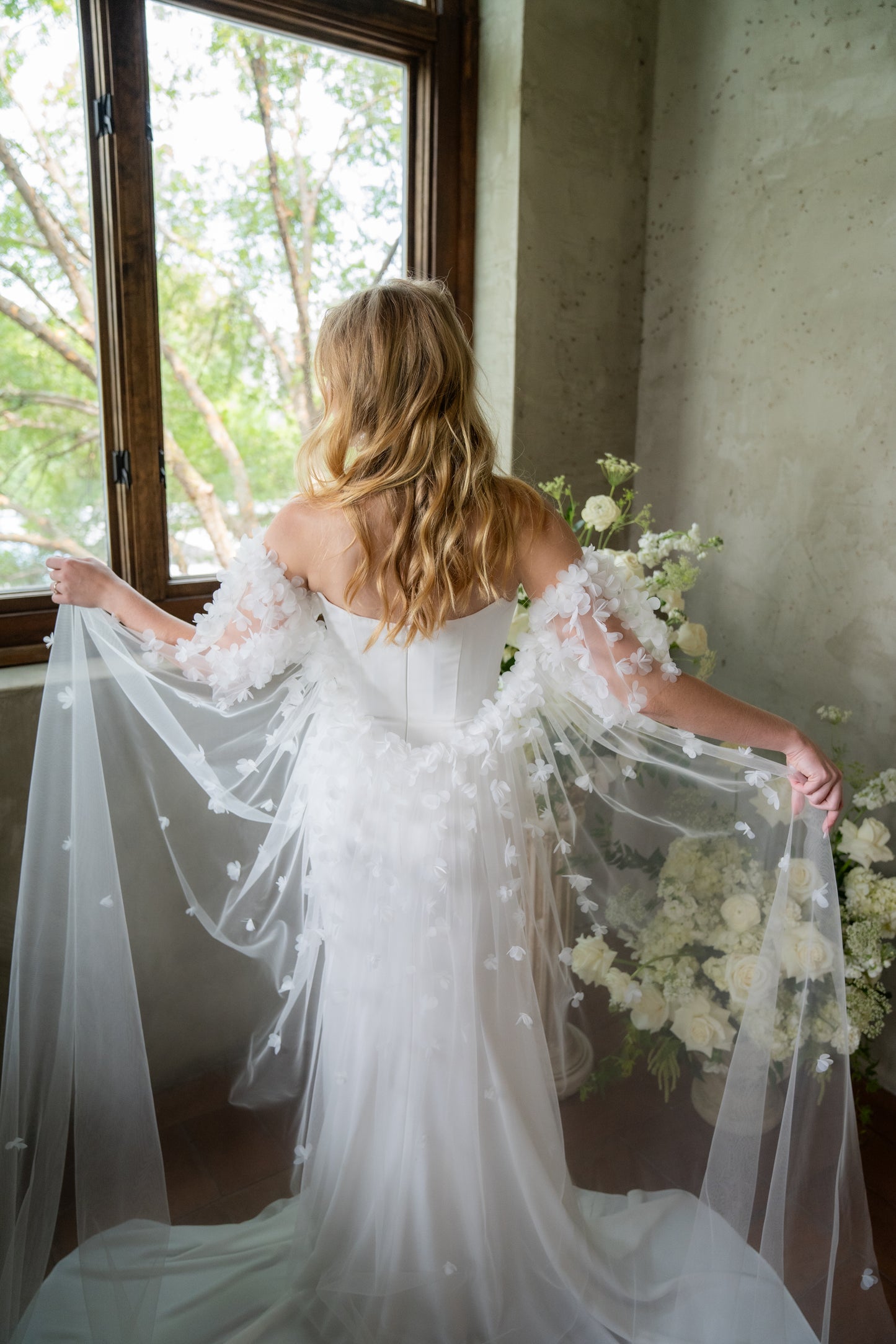 Ombréd 3D Floral Cape