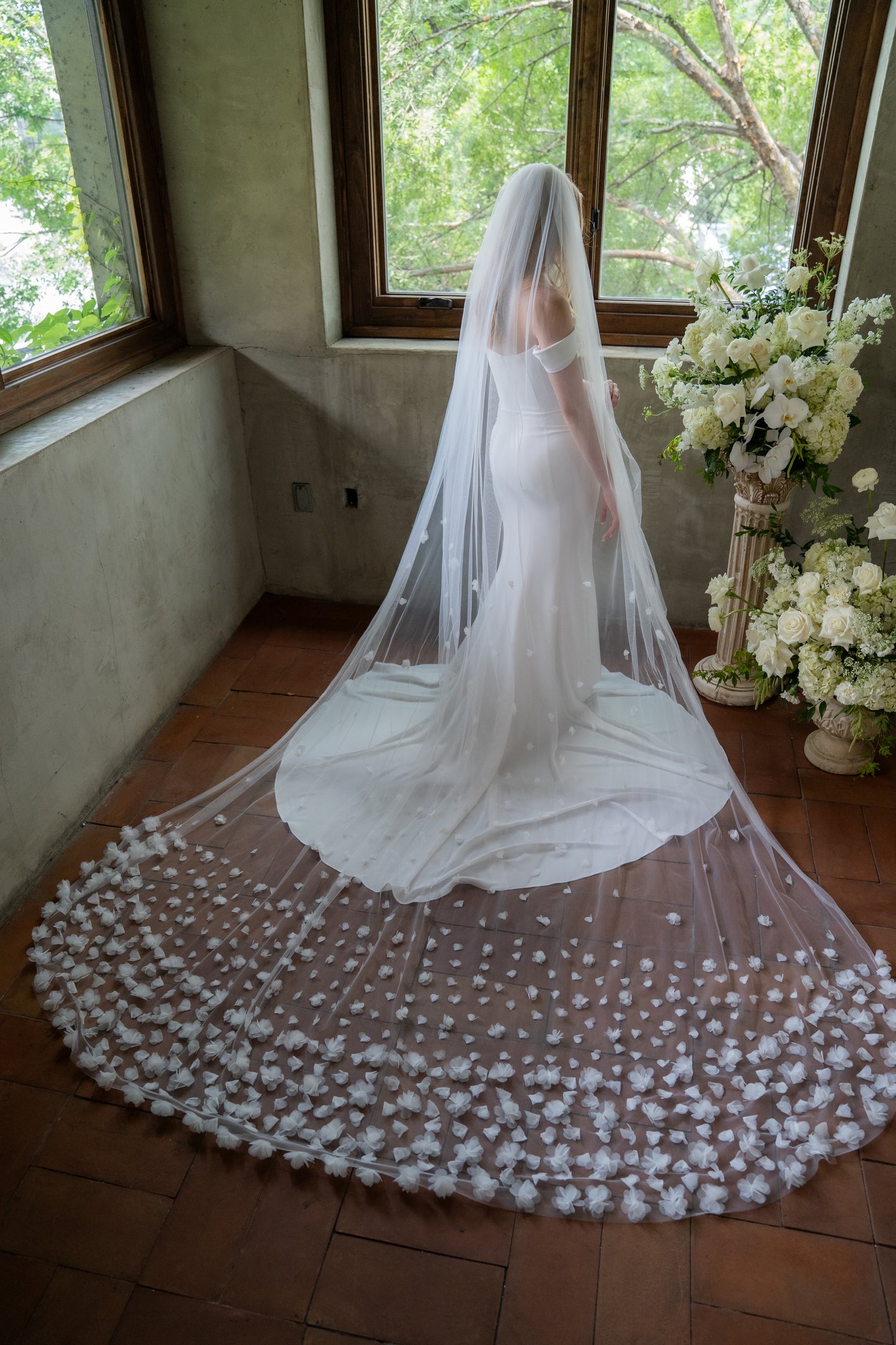 3D Floral Cathedral Veil