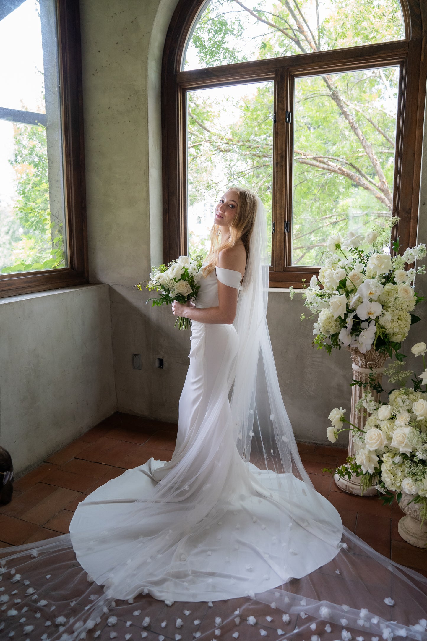 3D Floral Cathedral Veil