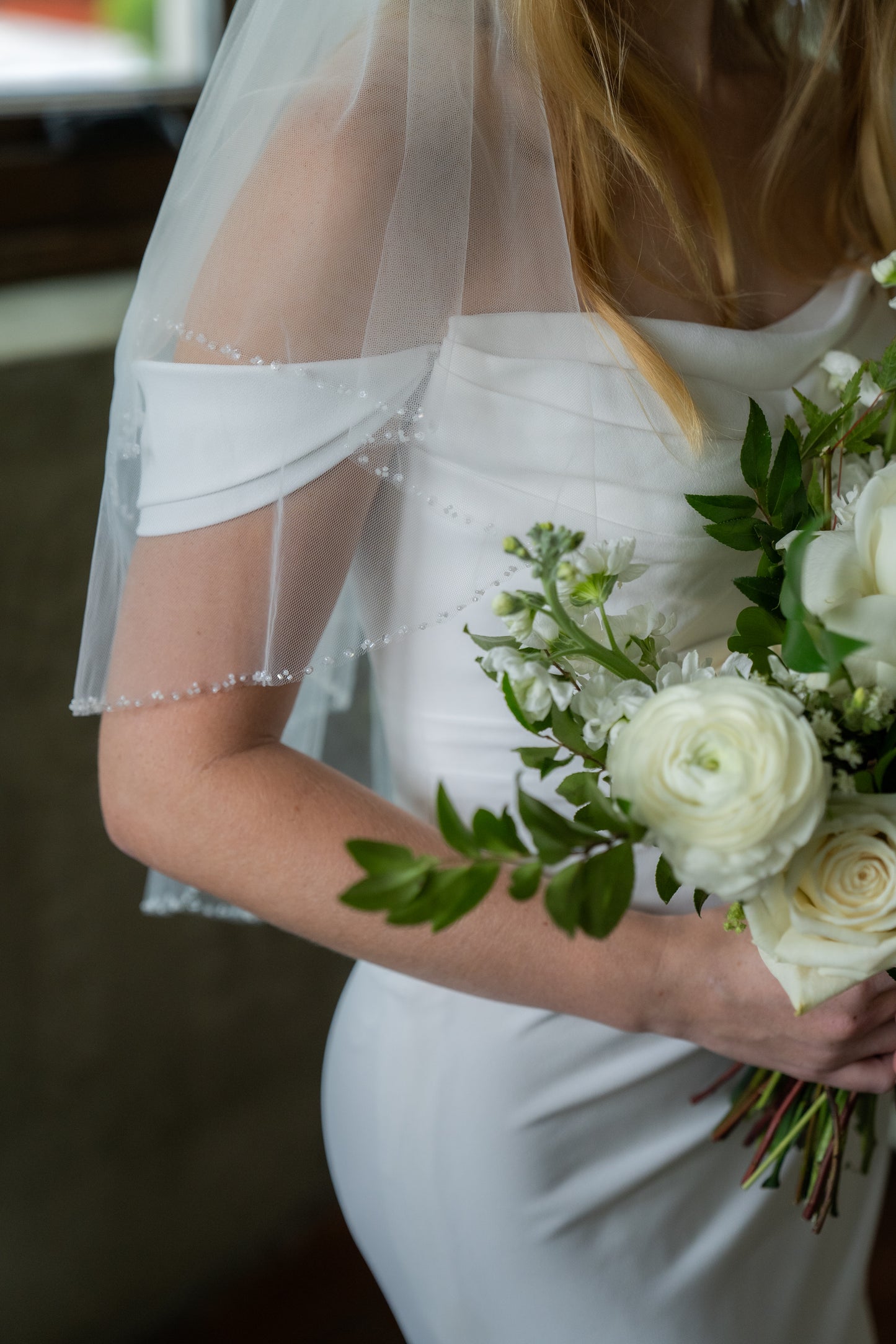 Two Tiered Crystal Edge Veil