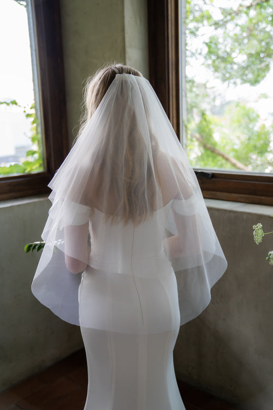 Classic Two Tiered Fingertip Veil