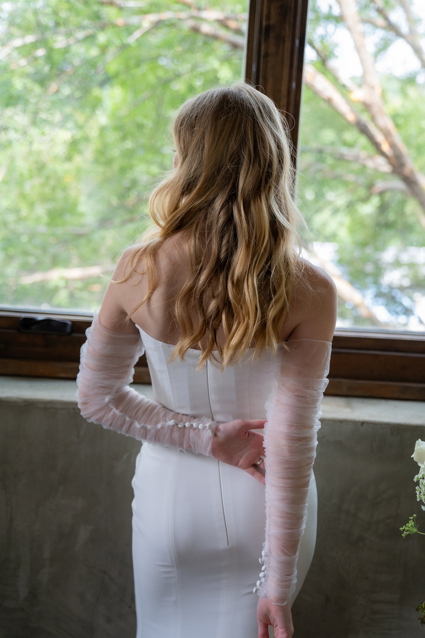 Ruched Tulle Sleeve