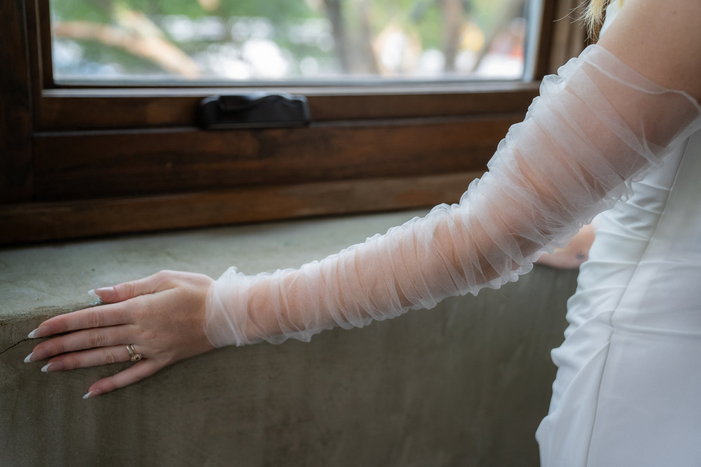 Ruched Tulle Sleeve