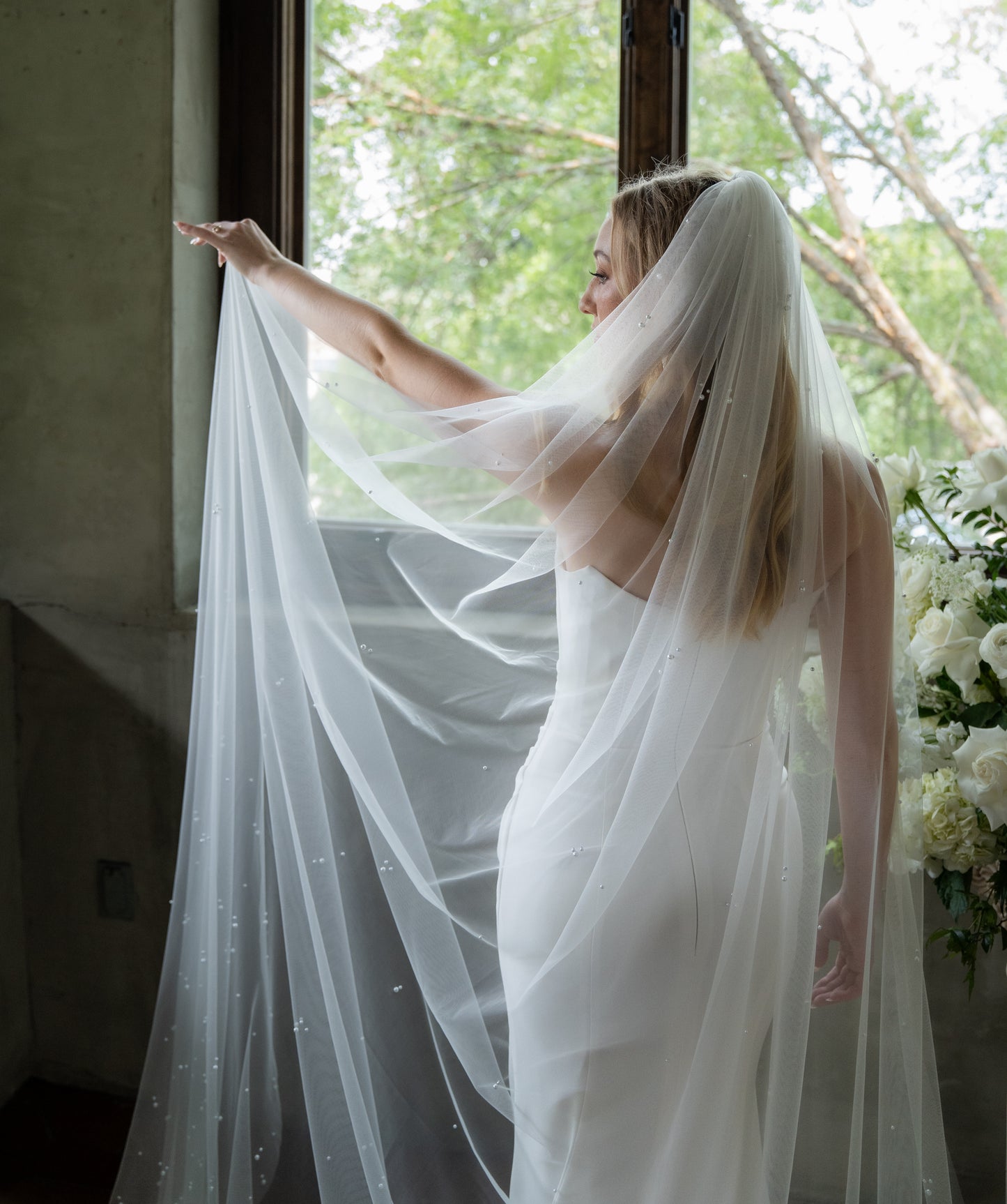 Dew Drop Pearl Cathedral Veil